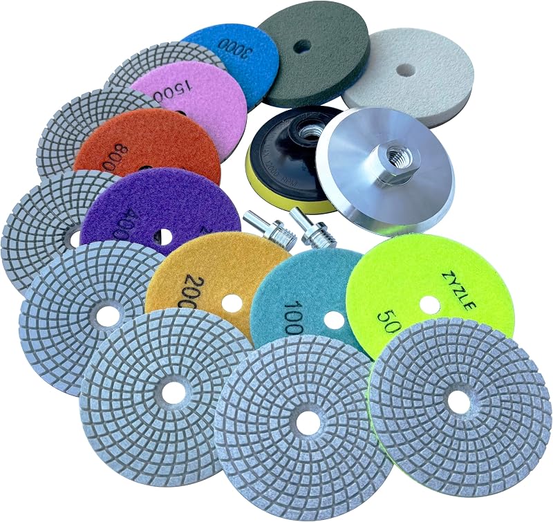 Set 13 almohadillas pulido diamante 4" 5/8-11