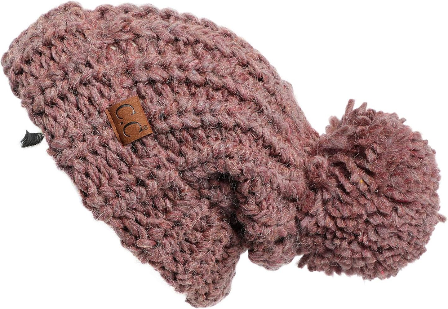 Gorro con pompón mujer diseño semilla invierno