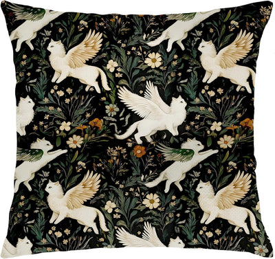 Fundas almohada retro gato blanco 18x18pulg decoración hogar