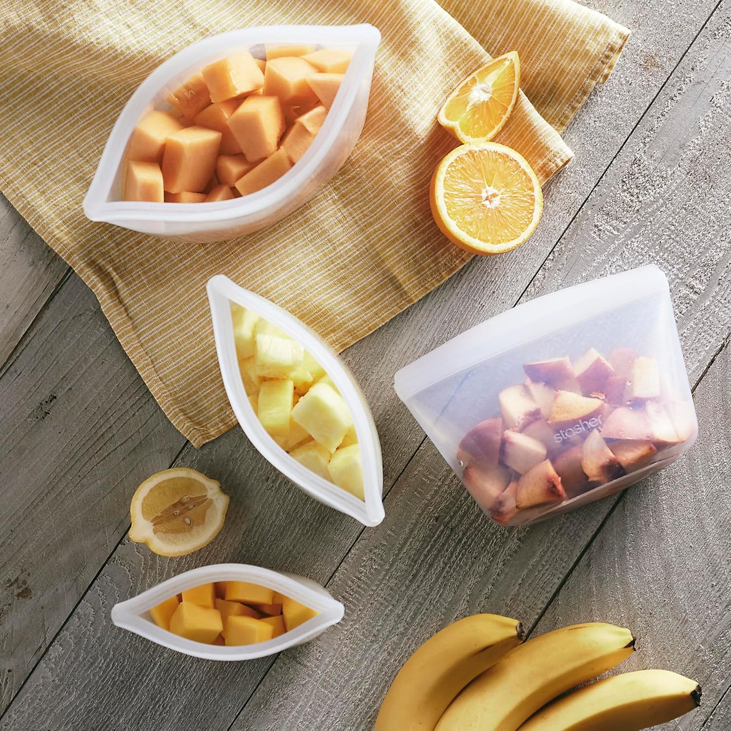 Bolsas silicona reutiliz. multiusos 4 pzas transparentes