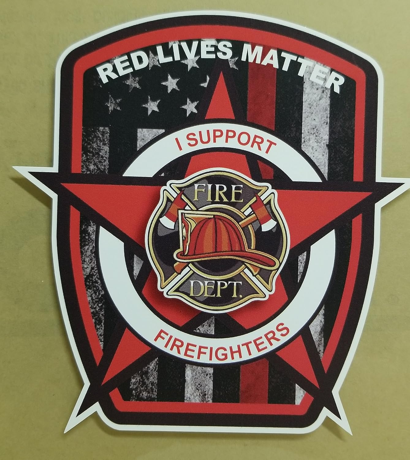 Etiqueta engomada bomberos Red Lives Matter