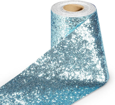 Borde papel pintado purpurina azul bebé autoadhesivo baño