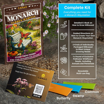 Kit jardín mariposas Monarch semillas algodoncillo flores perennes