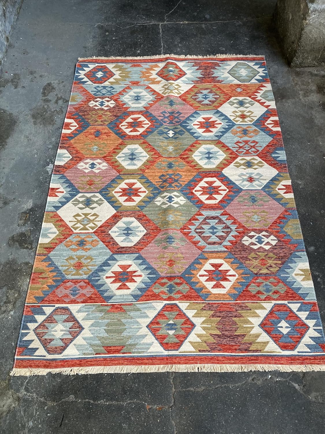 Alfombra lavable reversible algodón 2'8"x6'7"