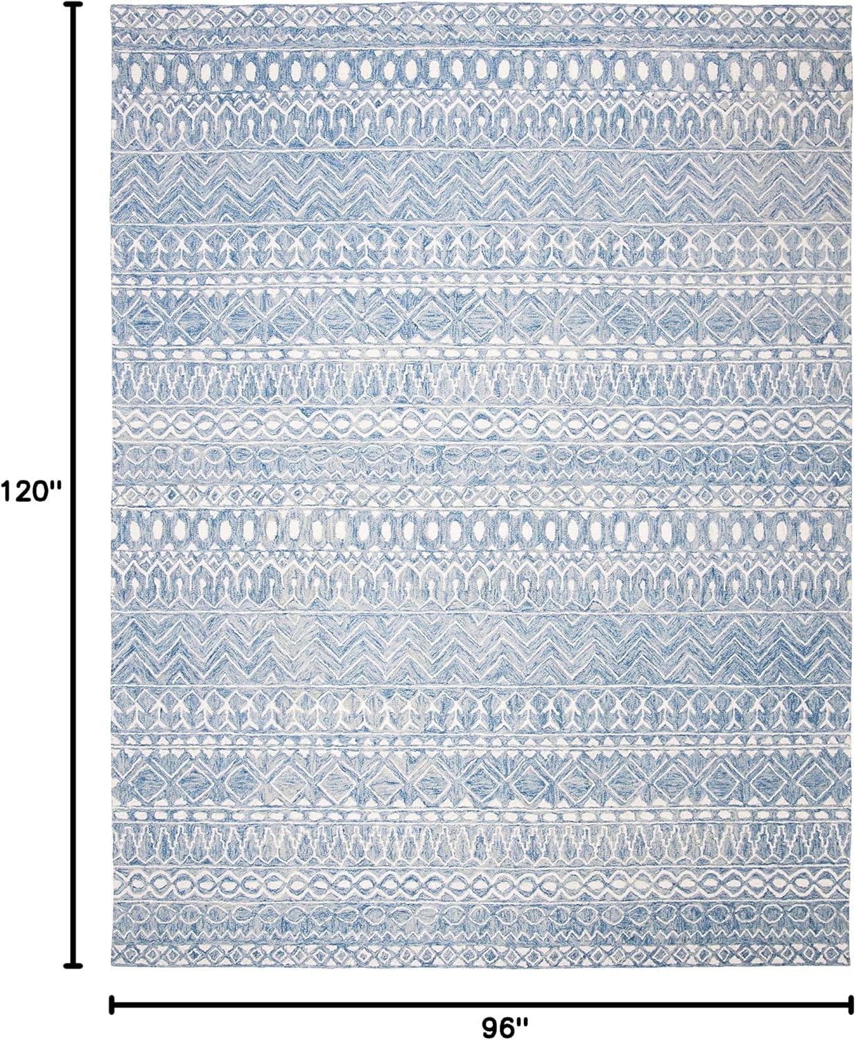 Alfombra micro-loop lana hecha a mano diseño tribal