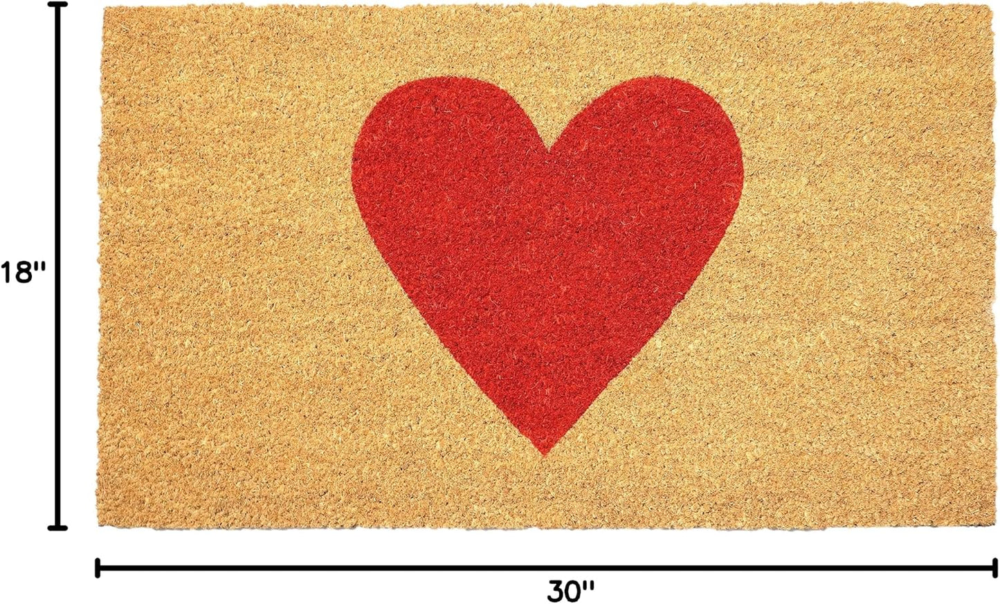Felpudo corazón rojo 17x29pulg
