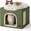 Cueva gato grande con bola esponjosa 16.5x16.5x13pulg verde
