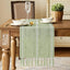 Camino mesa bohemio a rayas verde salvia 13x90pulg