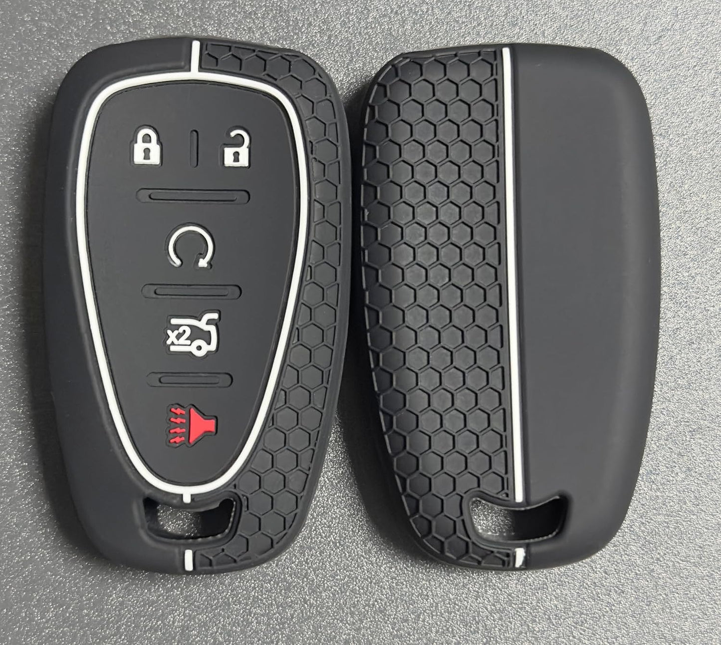 Funda llavero silicona comp Chevrolet 2016-24 negro/rosa