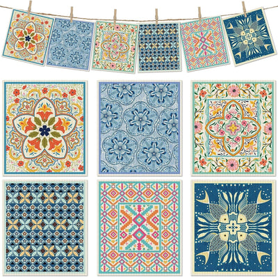 6 Pack Paños Suecos Lavables Absorbentes Cocina