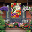 Bandera jardín colibrí garganta rubí 28x40" doble cara