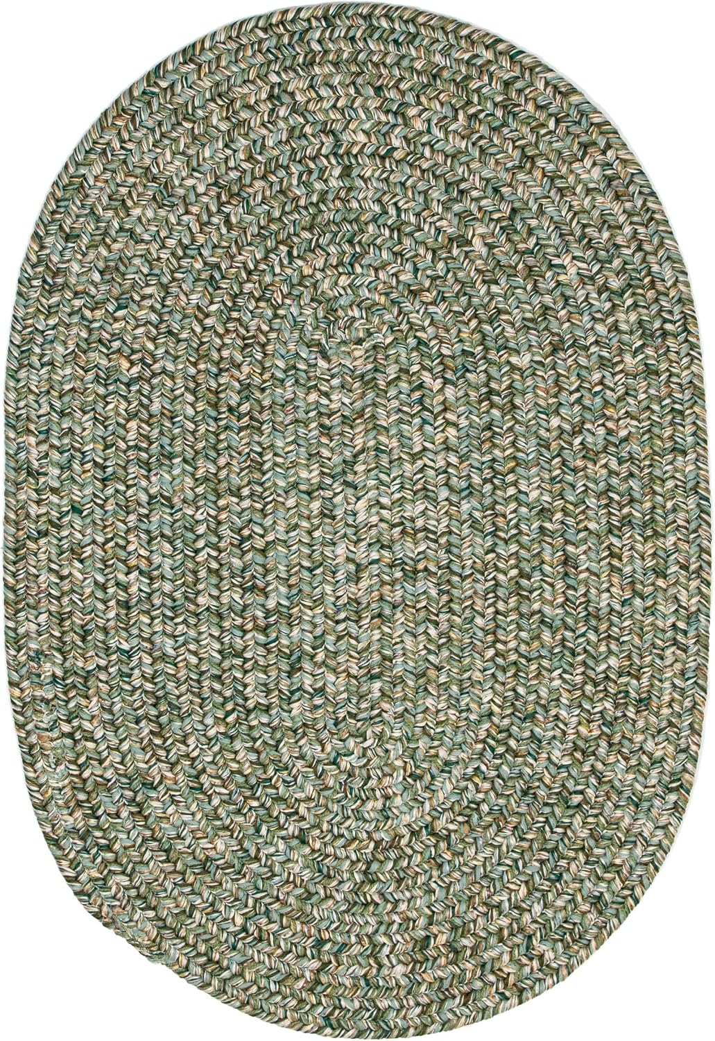 Alfombra trenzada reversible 2x3ft color verde mixto