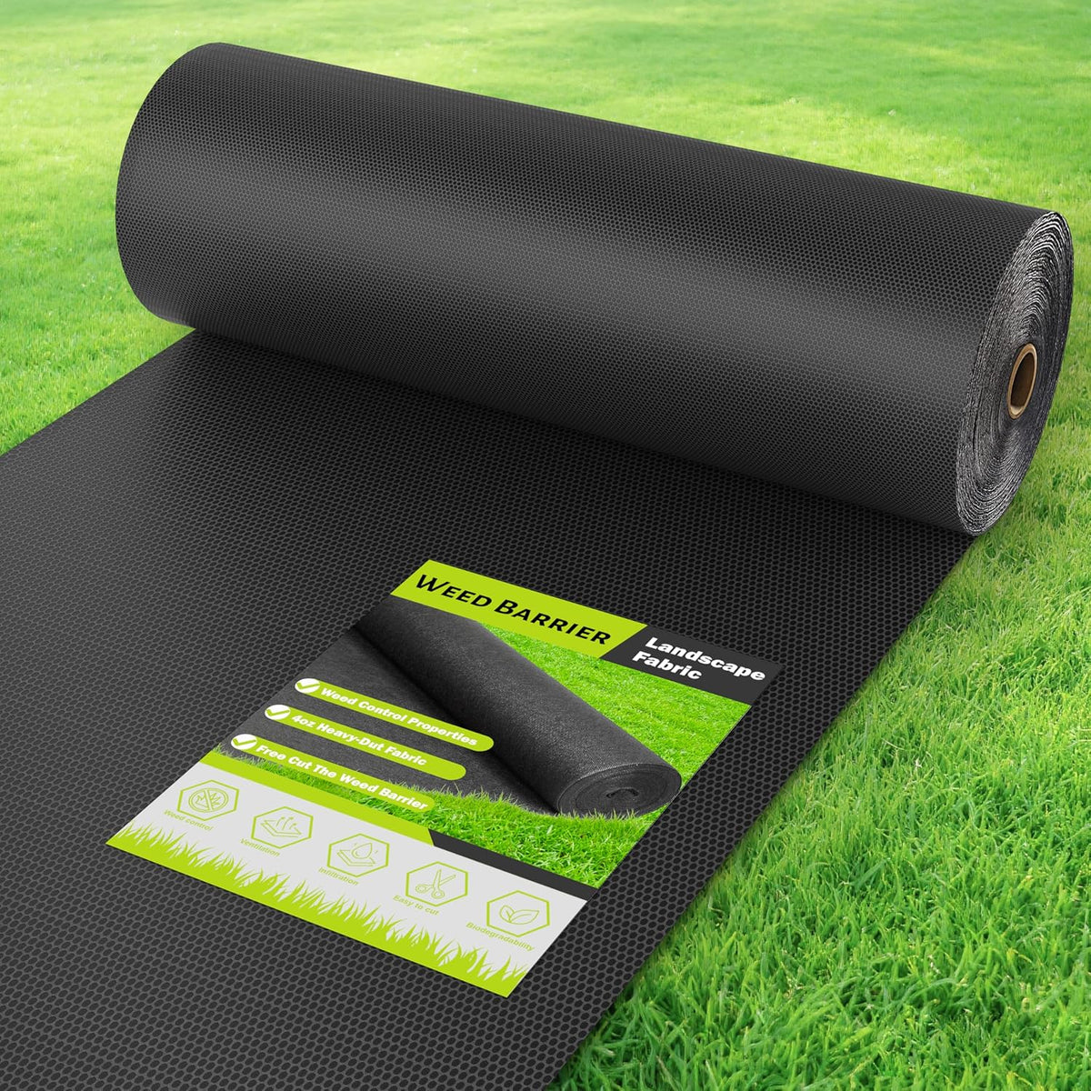 Tela geotextil no tejida 4oz 3x50pies resistente para jardinería