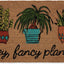 Felpudo fibra coco natural 17x29" plantas elegantes