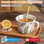 Set 2 Tazas Cerámica 11oz con Cucharas para Cafetería