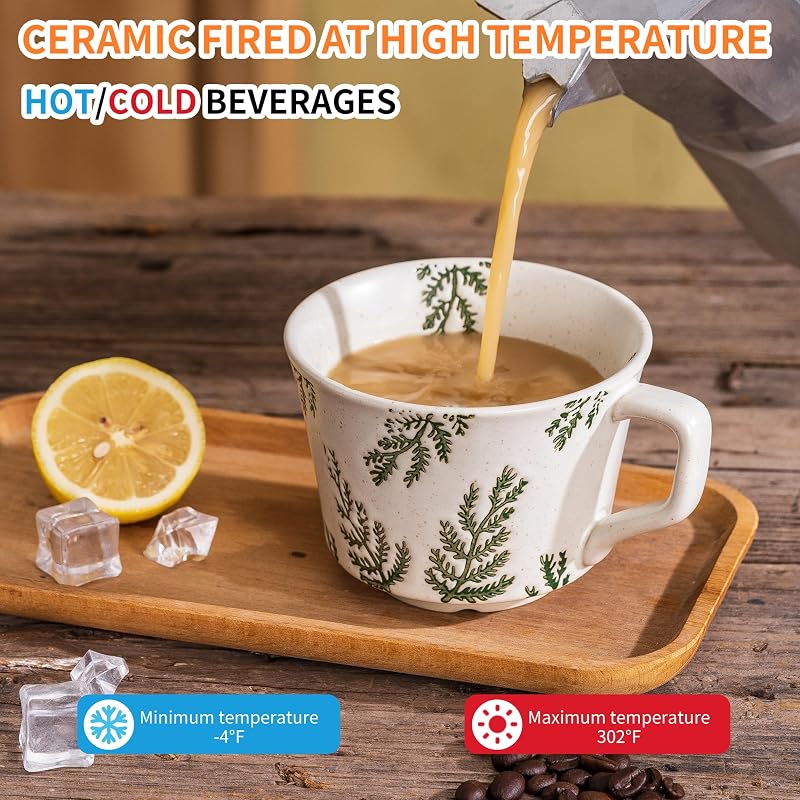 Set 2 Tazas Cerámica 11oz con Cucharas para Cafetería