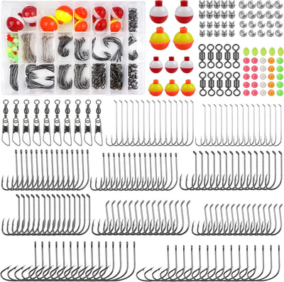 Kit anzuelos pesca 250 pzas ganchos circulares cebo pesos panfish