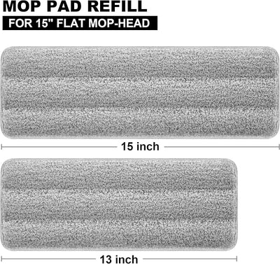 Almohadillas trapeador microfibra 15pulg gris rayas set 4