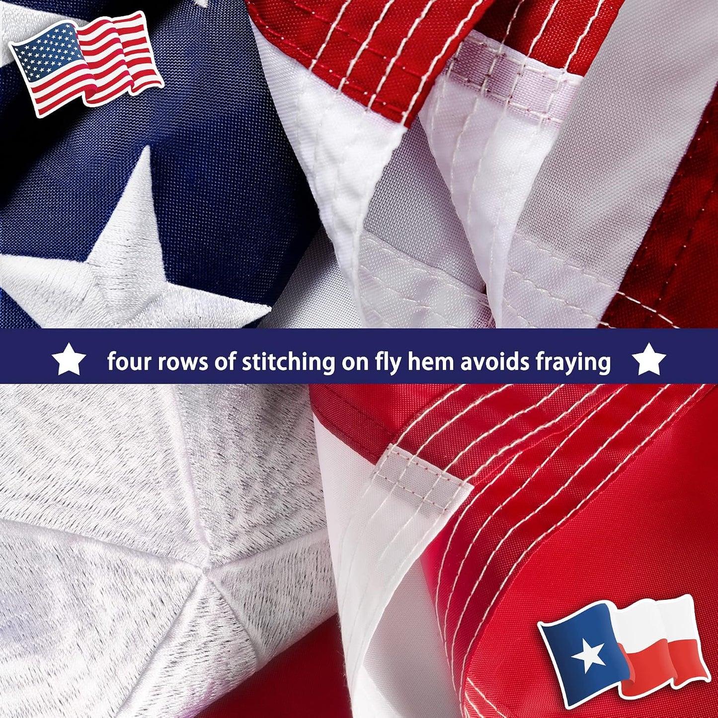 Bandera EE.UU. y Texas 3x5 al aire libre resistente