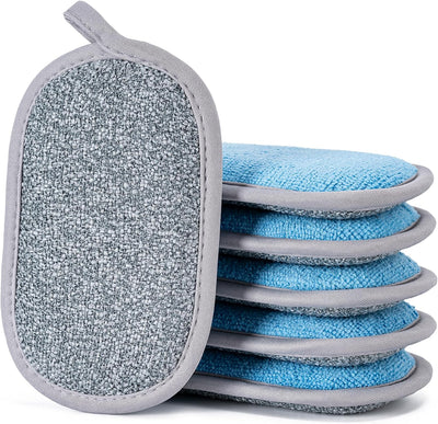 Esponjas multiusos doble cara microfibra 6 pzas