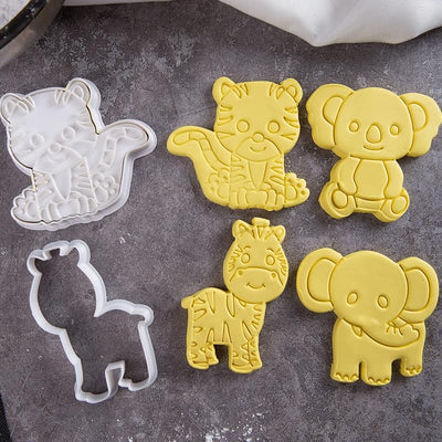 Set 8 cortadores animales 3D selva para hornear 3pulg