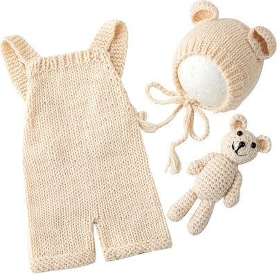 Kit accesorios foto recién nacido gorro oso mameluco disfraz