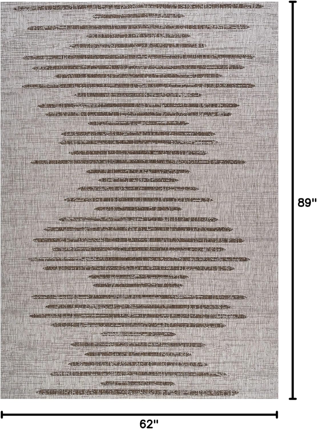 Alfombra geométrica rayas beige/marrón 5x8ft patio
