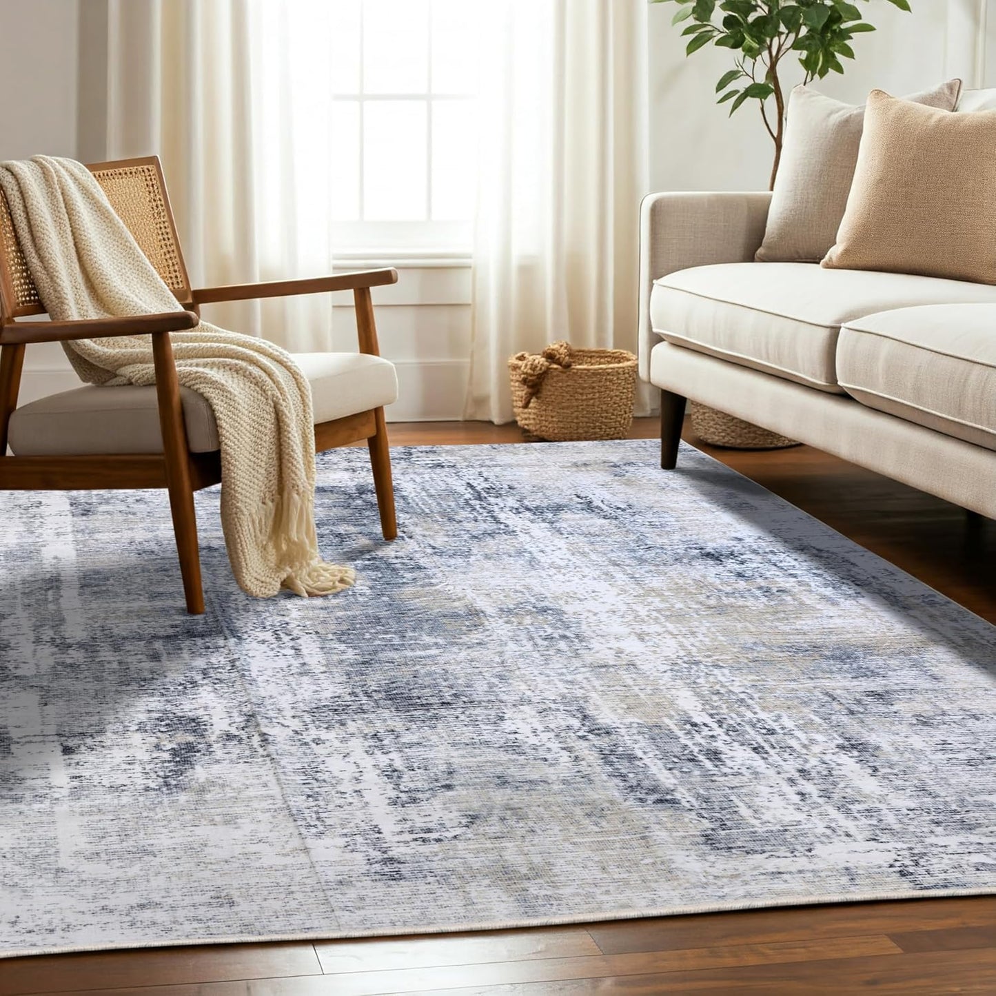 Alfombra antiderrap dormitorio sala 8x10pulg gris