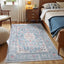 Alfombra bohemia azul 4x6ft antiderrap dormitorio cocina
