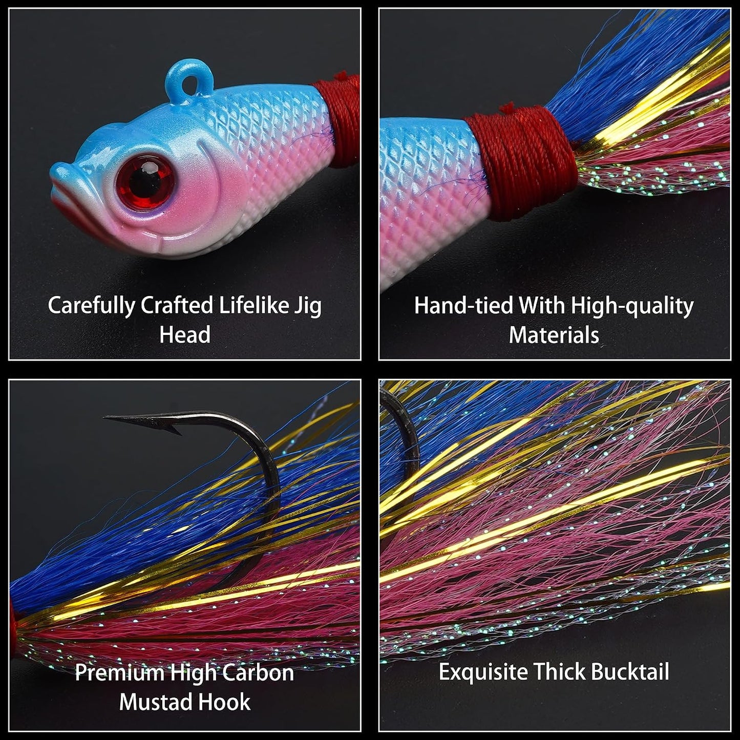 Señuelos bucktail para pesca salada y dulce 5 pack