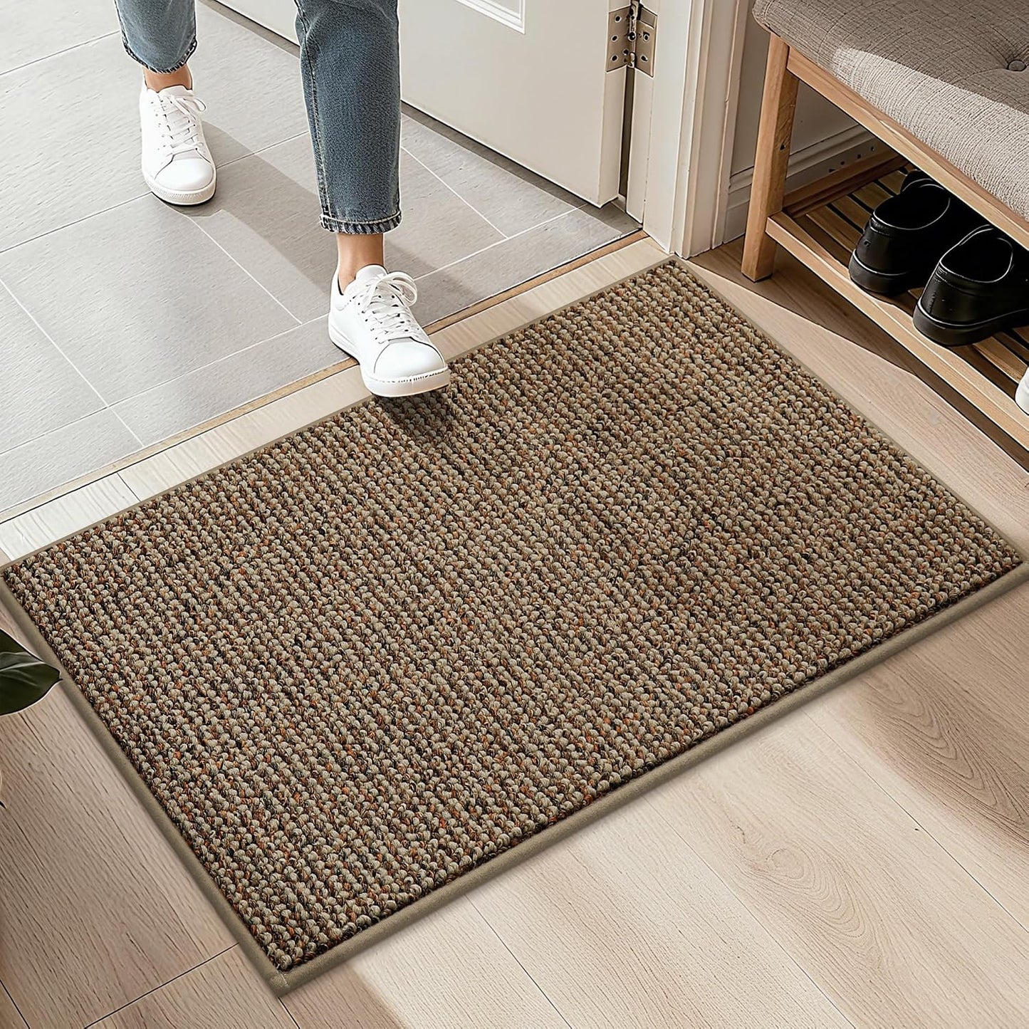 Alfombra entrada 20x32pulg antideslizante lavable absorbente