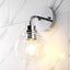 Lámpara pared LED cromada 6.5pulg baño vidrio transparente