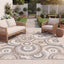 Alfombra exterior lavable 6'7"x9' gris y marfil CBN382F