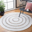 Alfombra redonda trenzada marfil 3ft sala dormitorio
