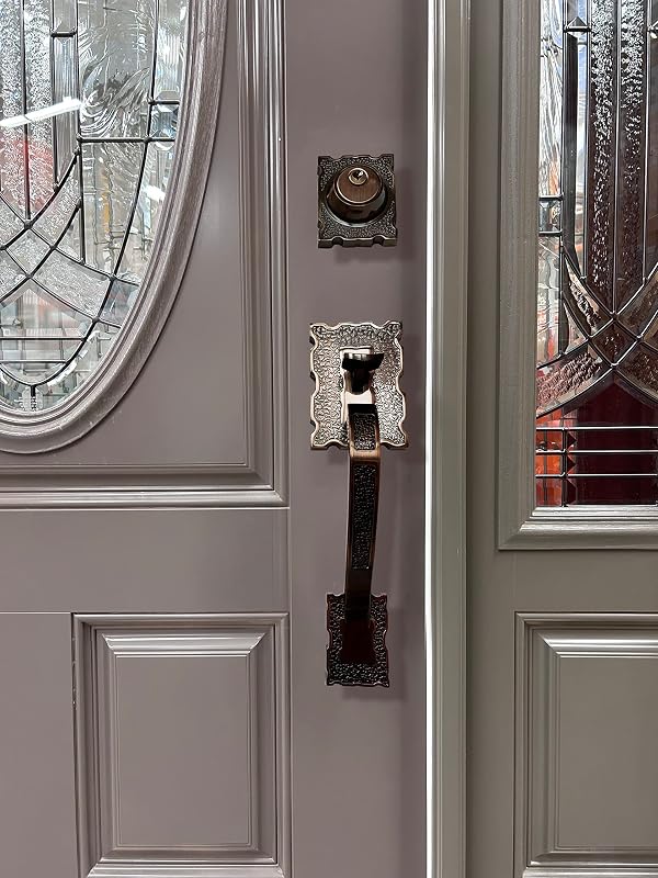 Set herrajes puerta delantera cobre antiguo
