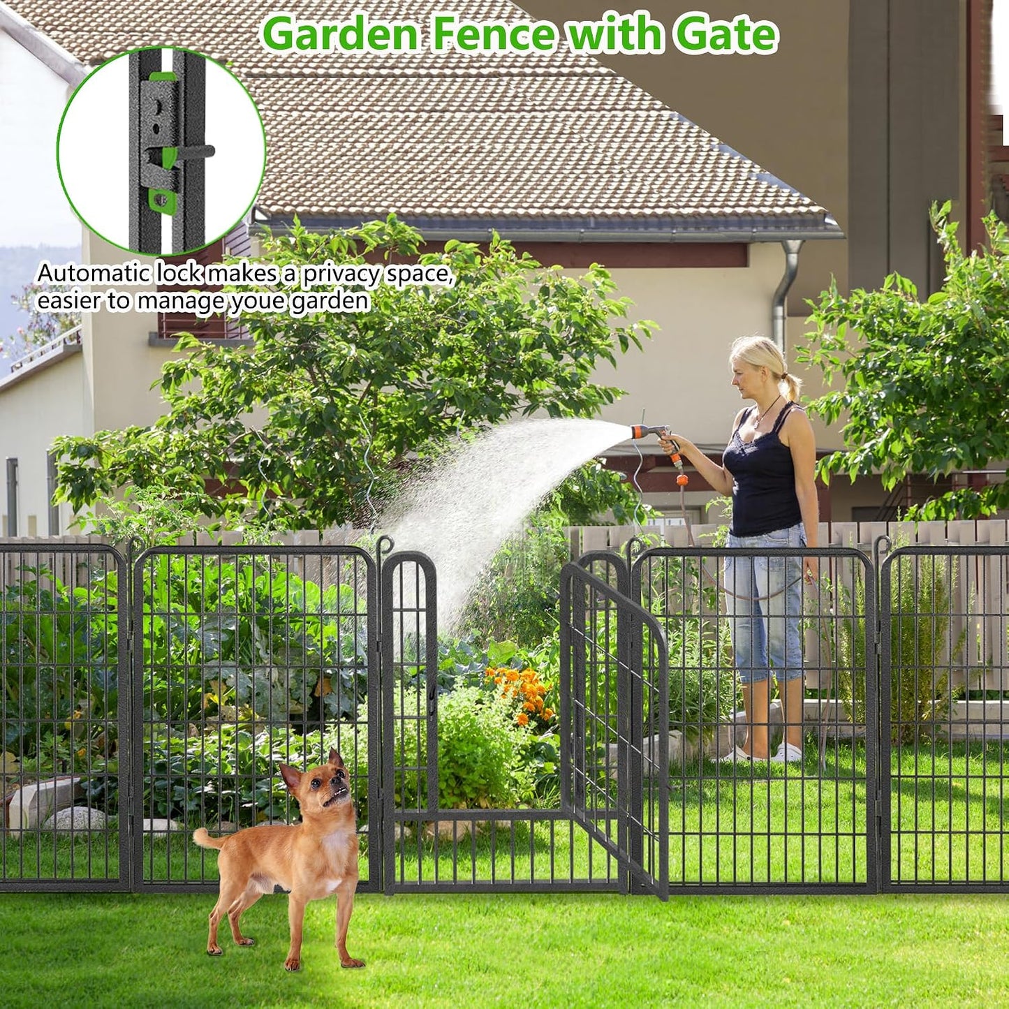 Valla temporal para perros 23ft x 40pulg 10 paneles metal