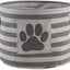 Cubo almacenamiento mascotas parche pata rayado gris