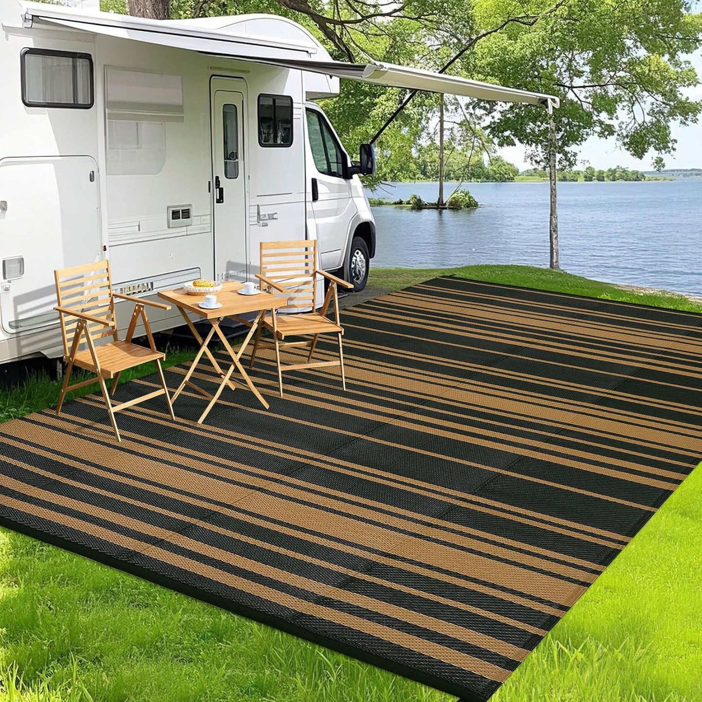 Alfombra paja plástico impermeable 8x10ft UV patio