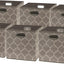 Cubo tela plegable 11" asas 6 Pzas beige