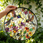 Atrapasoles vidriera con flores y aves 16cm