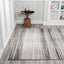 Alfombra rayas gris/negro 4x6 moderna apta mascotas