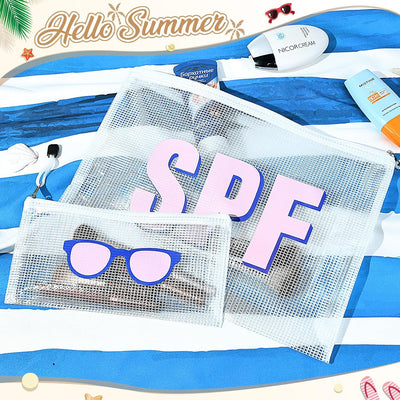 Bolsa maquillaje transparente con cremallera para playa