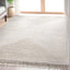 Alfombra geométrica marfil 5x7ft textura suave sala