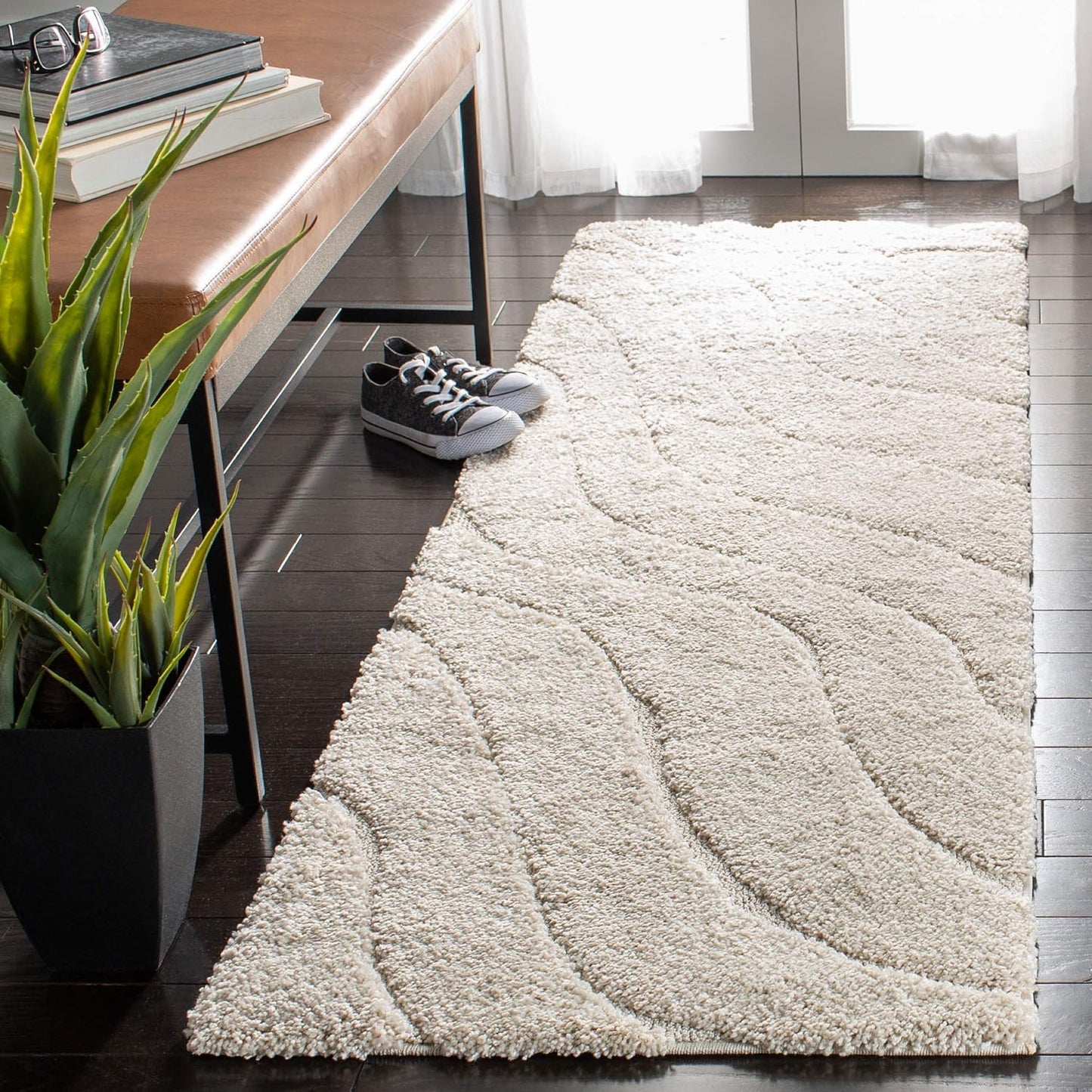 Alfombra decorativa Safavieh 2'3"x4' Crema 1.2" grosor