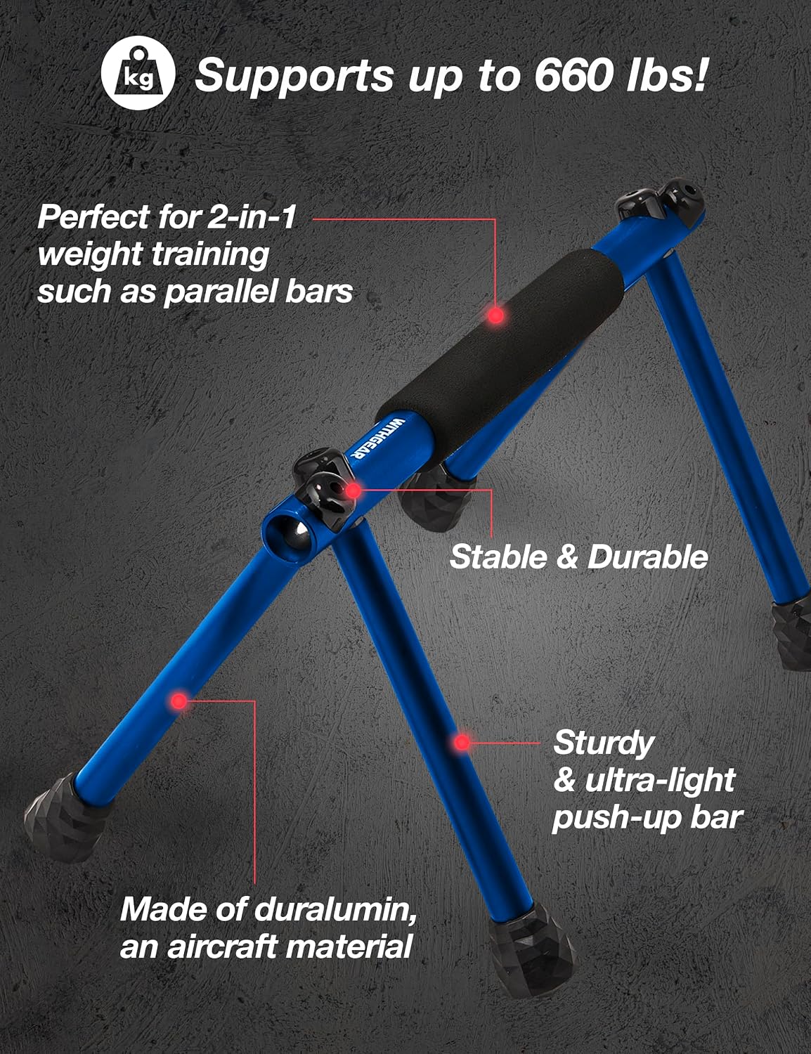 Barra empuje plegable metal Duraluminio asas flexión