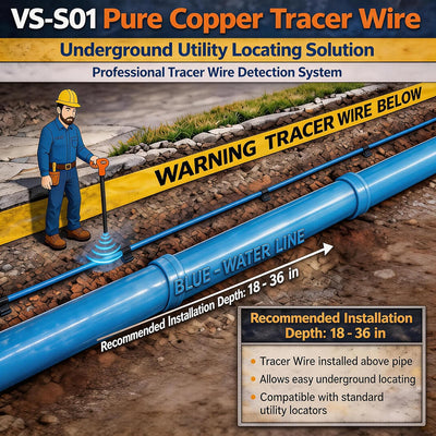 Cable trazador 14 AWG 100% cobre sólido HDPE resistente