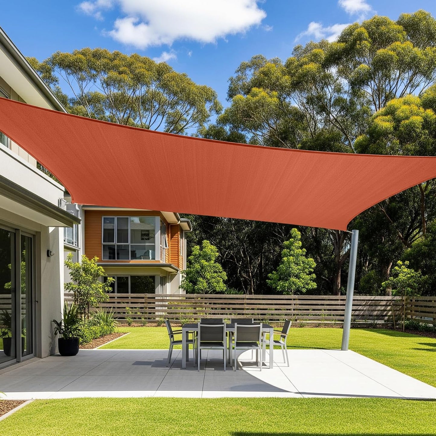 Toldo parasol rectangular 12x16ft color terracota roja
