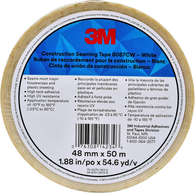 Cinta costura construcción 1.890pulg x 164ft blanca