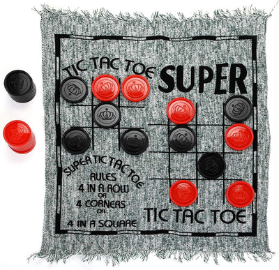 Set 3en1 fichas gigantes alfombra damas y tic tac toe