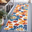 Alfombra exterior lavable 2x12ft color crema y rojo